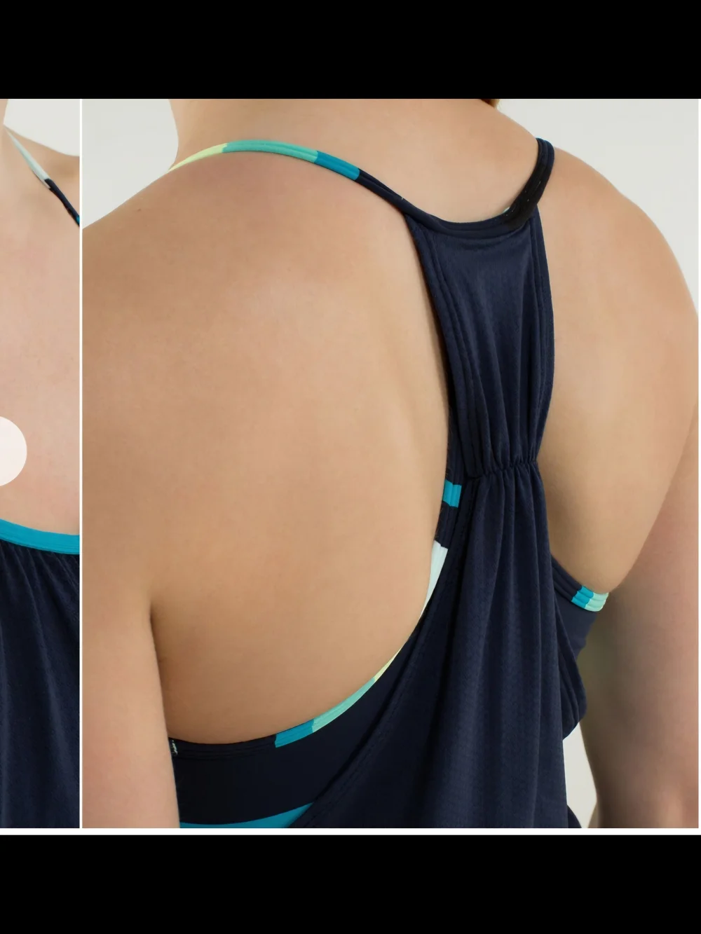 lululemon athletica Navy Tank with Teal Accent Straps